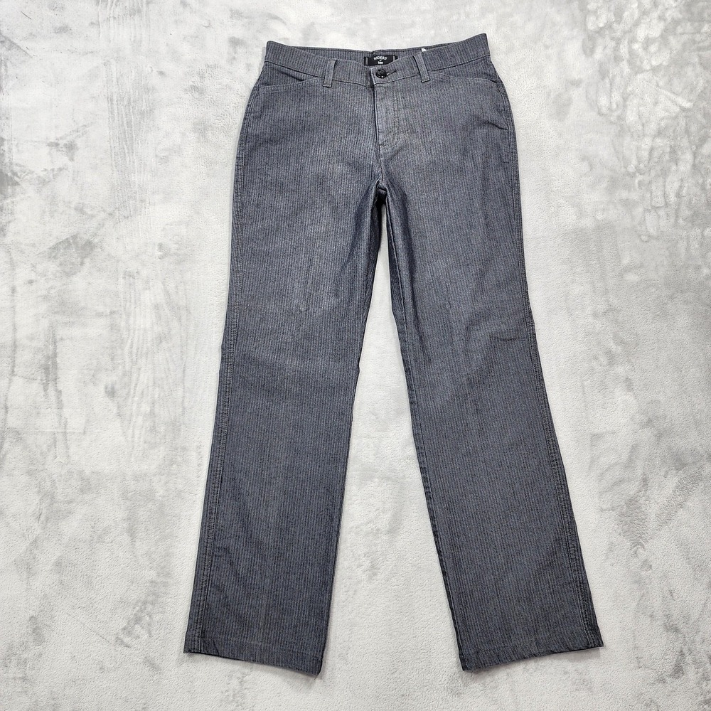 Riders By Lee Pants Womens 8 M Gray Herringbone Chino Stretch Casual Office